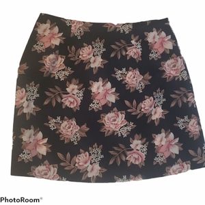 Express Navy Floral Skirt sz 10